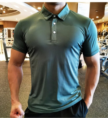Καλοκαιρινό ανδρικό μπλουζάκι πόλο Γυμναστήριο Τρέξιμο Προπόνηση Fitness Bodybuilding Casual Sport Κορυφαίας ποιότητας βαμβακερά κοντομάνικα ανδρικά μπλουζάκια