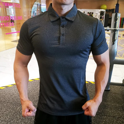 Vară Bărbați Polo Tricou Sală de gimnastică Alergare Antrenament Fitness Culturism Casual Sport Bumbac de calitate superioară cu mânecă scurtă Tricouri pentru bărbați