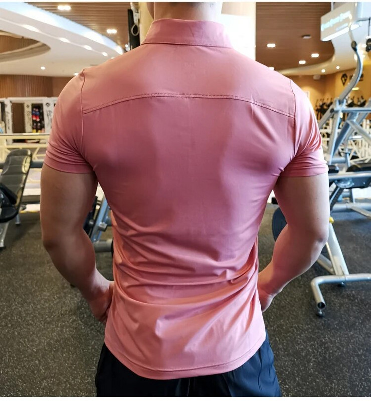 Лятна мъжка поло тениска Gym Running Training Fitness Bodybuilding Ежедневни спортни най-висококачествени памучни тениски с къс ръкав