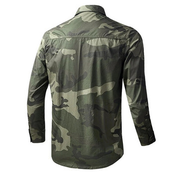Ανδρικά πουκάμισα κυνηγιού Camo Quick Dry Combat Tactical Shirt Ανδρικό στρατιωτικό πουκάμισο φορτίου Εργασία για ψάρεμα Πουκάμισο κάμπινγκ Ανδρικά ρούχα κυνηγιού