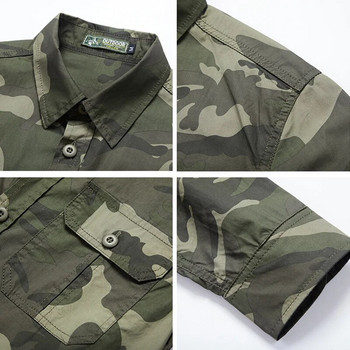 Ανδρικά πουκάμισα κυνηγιού Camo Quick Dry Combat Tactical Shirt Ανδρικό στρατιωτικό πουκάμισο φορτίου Εργασία για ψάρεμα Πουκάμισο κάμπινγκ Ανδρικά ρούχα κυνηγιού