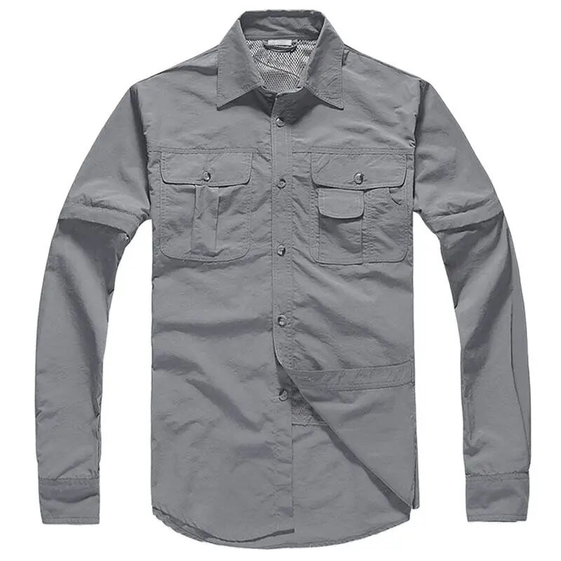 Ανδρικά πουκάμισα Tactical EKLENTSON Summer Quick Dry Convertible πουκάμισα μακρυμάνικα ελαφριά πουκάμισα ταξιδιού πεζοπορίας για κάμπινγκ