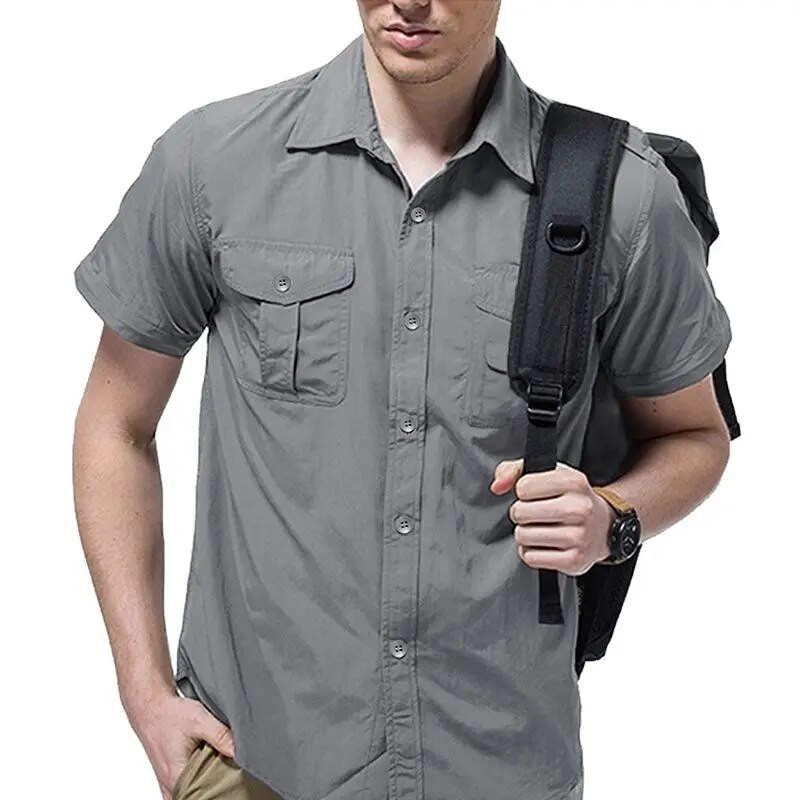 Ανδρικά πουκάμισα Tactical EKLENTSON Summer Quick Dry Convertible πουκάμισα μακρυμάνικα ελαφριά πουκάμισα ταξιδιού πεζοπορίας για κάμπινγκ