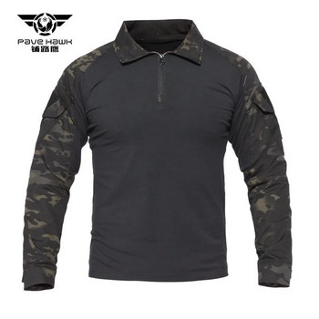 Външни камуфлажни тениски с дълъг ръкав Мъже Жени CS Field Combat Training Clothes Army Fan Tactical Shirt Военна униформа Топове