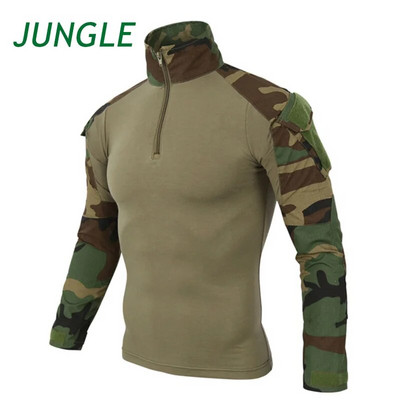 Uniformă de luptă Cămașă militară Camuflaj Armata SUA Mărime asiatică S-3XL Cargo Sport Topuri Airsoft Paintball Tricouri tactice Drumeții