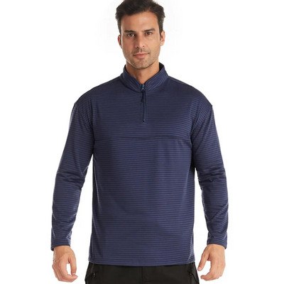 Ruuduline õhukesest fliisist Tactical Treening Aluspesu Meeste Õuerattaspordi Termiline Under Särk Pikkade varrukatega Pullover Triibuline särk