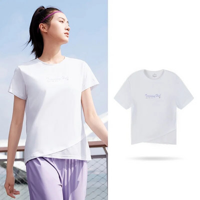 361 kraadi naiste spordi T-särk Ice Feeling Hingav, Mugav ümara kaelusega Slim Fit vabaaja lühike naiste topp 662324113