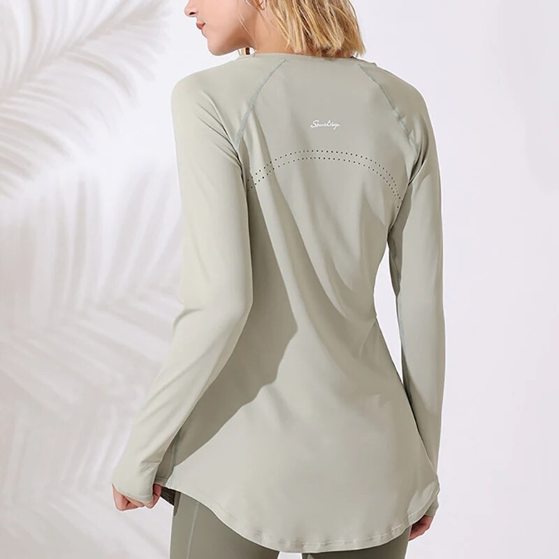 Sean Tsing® Γυναικεία πουκάμισα Activewear Μακρυμάνικα μπλουζάκια για προπόνηση Μπλουζάκι γυμναστικής για υπαίθριο γυμναστήριο πεζοπορικά μπλουζάκια Quick Dry πουλόβερ Φθινόπωρο Χειμώνας