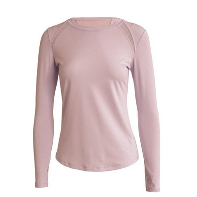 Femei sexy Manșete cu orificiu pentru degetul mare Cămăși sport Culoare uni Top elastic pentru gimnastică Yoga Alergare Moale Respirabil Tricouri cu mânecă lungă Top