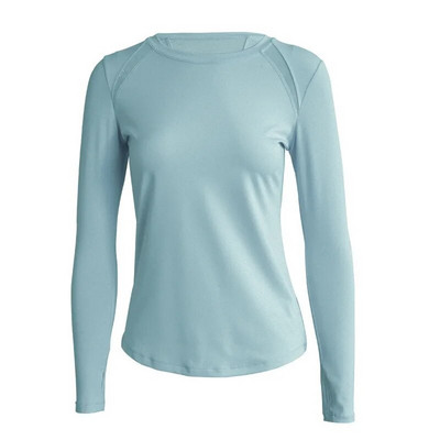 Femei sexy Manșete cu orificiu pentru degetul mare Cămăși sport Culoare uni Top elastic pentru gimnastică Yoga Alergare Moale Respirabil Tricouri cu mânecă lungă Top