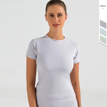 Νέο κοντομάνικο γυναικείο γυμνό μπλουζάκι Yoga με λεπτή αίσθηση που αναπνέει και στεγνώνει γρήγορα, αθλητικό μπλουζάκι