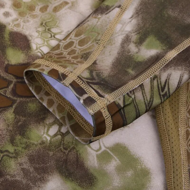 Καμουφλάζ εξωτερικού χώρου Ελαστικό σφιχτό μπλουζάκι που αναπνέει γρήγορα ανδρικό μπλουζάκι Tactical Train Skinny O λαιμό μακρυμάνικο εσώρουχο T-shirt