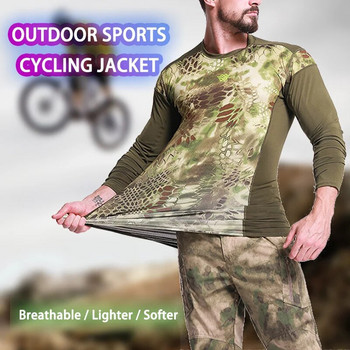 Φθινοπωρινά μπλουζάκια μάχης τακτικής καμουφλάζ για υπαίθρια ποδηλασία Μπλουζάκια κυνηγιού τρισδιάστατα συμπιεσμένα αναπνέοντα μπλουζάκια μακρυμάνικα