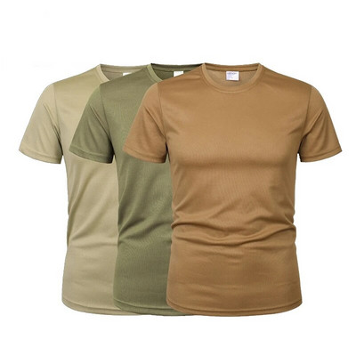 3 бр./2 бр. Мъжка камуфлажна тактическа тениска Армейска военна тениска с къс ръкав и О-образно деколте Бързосъхнещи тениски за фитнес Ежедневни извънгабаритни 4XL