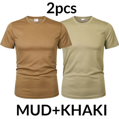 3 tk/2 tk. Meeste kamuflaaž taktikaline T-särk Army Military lühikeste varrukatega O-kaelusega Kiiresti kuivavad jõusaali T-särgid vabaaja 4XL