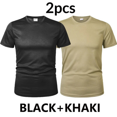 3 tk/2 tk. Meeste kamuflaaž taktikaline T-särk Army Military lühikeste varrukatega O-kaelusega Kiiresti kuivavad jõusaali T-särgid vabaaja 4XL