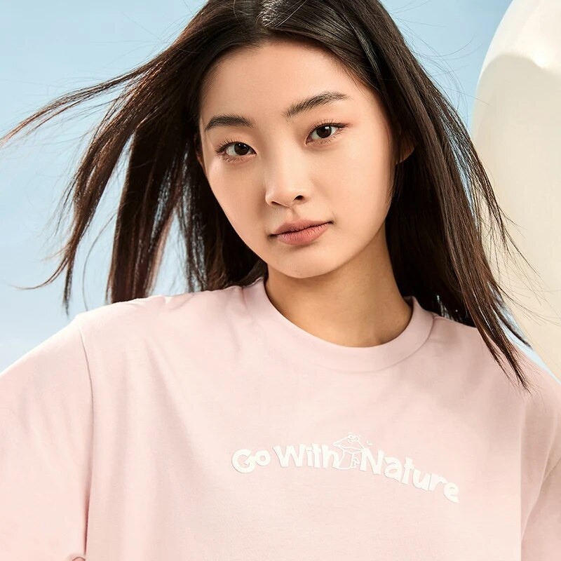 Xtep trikotāžas krekls ar īsām piedurknēm sievietēm 2024. gada pavasarī elpojošs ērts sieviešu T-krekls Modes āra topi 876128010037