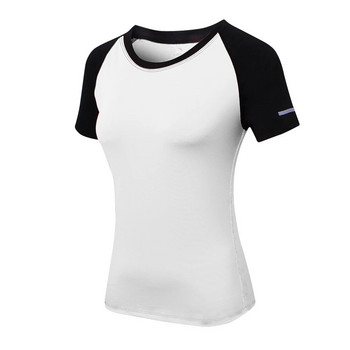 Риза с къс ръкав Дамско облекло за бягане Йога Спортна тениска Дишащи горнища Еластична тениска за джогинг Джърси Маратон Суичър