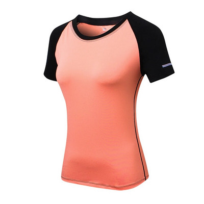 Γυναικείο πουκάμισο με κοντό μανίκι Ρούχα για τρέξιμο αθλητικό μπλουζάκι γιόγκα που αναπνέει μπλούζες με ψηλό ελαστικό μπλουζάκι για τζόκινγκ μπλουζάκι μαραθώνιου