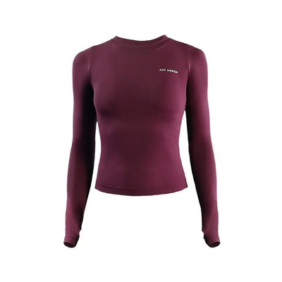 Sieviešu jogas krekli ar garām piedurknēm Skriešanas T-krekls Treniņam Fitness Trenažieru zāle Sporta Tops Treniņš Crop Top Solidcolor лонгслив женский