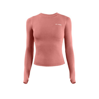 Sieviešu jogas krekli ar garām piedurknēm Skriešanas T-krekls Treniņam Fitness Trenažieru zāle Sporta Tops Treniņš Crop Top Solidcolor лонгслив женский