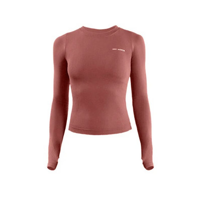Sieviešu jogas krekli ar garām piedurknēm Skriešanas T-krekls Treniņam Fitness Trenažieru zāle Sporta Tops Treniņš Crop Top Solidcolor лонгслив женский