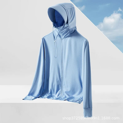 Vasaras UPF 50+ UV aizsardzība Ādas mēteļi Vīriešu īpaši viegls sporta apģērbs ar kapuci Virsdrēbes sievietēm vējjakas ikdienas jakas