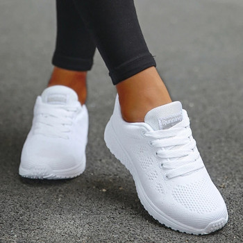 Дамски маратонки 2023 г. Нова мода Дишащи маратонки Удобни маратонки Дамски мрежести тъкани Дамски обувки с връзки Дамски обувки