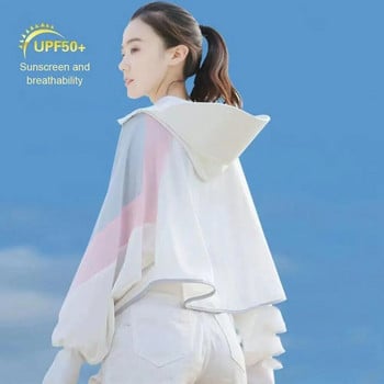2023 Дамска слънцезащитна шапка Ice Silk Clothing Summer Big Coat Protection Hat Shirt Cloth Edge Short UV with Sun Size Outdoo M4R4