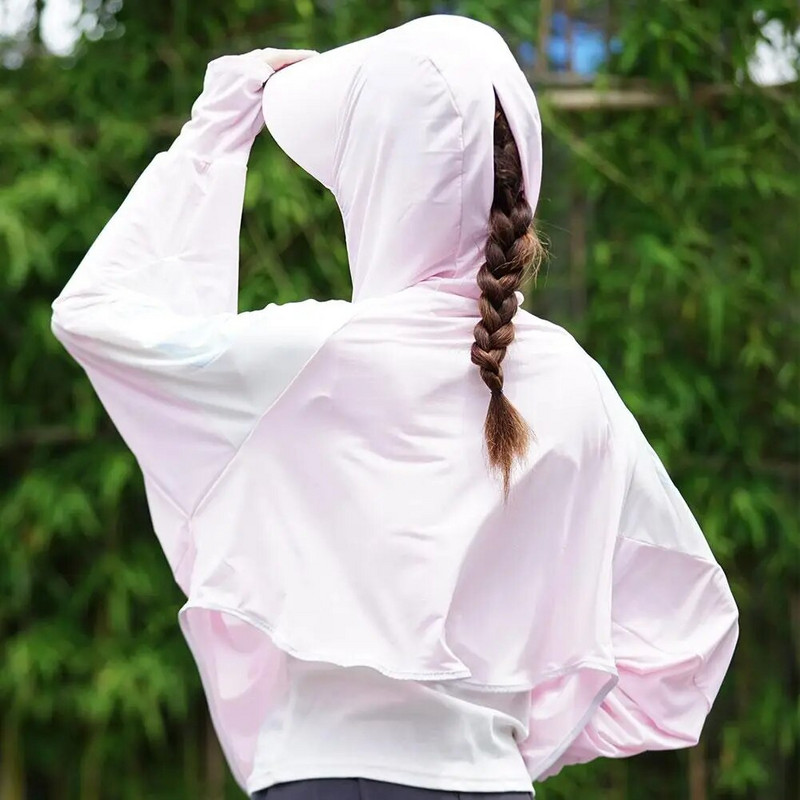 2023 Γυναικείο αντηλιακό Καπέλο Ice Silk Ρούχα Καλοκαιρινό Μεγάλο Παλτό Προστασία Καπέλου Πουκάμισο Ρούχα Κοντό UV με μέγεθος ήλιου Outdoo M4R4