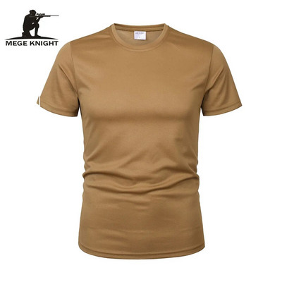 Îmbrăcăminte militară Tricou tactic pentru bărbați Cămașă solidă cu gât rotund Cămașă casual cu mânecă scurtă, respirabilă, cu uscare rapidă