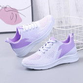 Încălțăminte de alergare cu țesătură zburătoare din plasă sport casual, ușoare, cu talpă moale, de primăvară