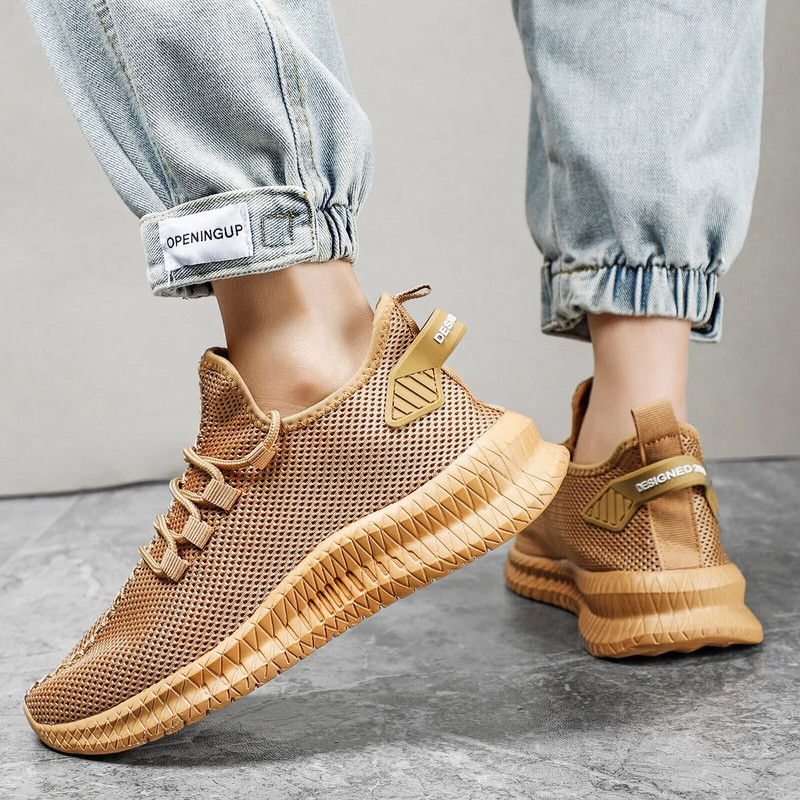 Meeste jalatsid Hingavad võrkkangast jooksujalatsid Slip On Walking Tossud meestele Tenis