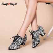 Leopard Latin Dance Παπούτσια Γυναικεία Παπούτσια Jazz Tango Salsa Γυναίκα Μοντέρνα Παπούτσια Χορού Αίθουσας Χορού Παπούτσια δασκάλας Γόβες 5cm Αθλητικά παπούτσια χορού