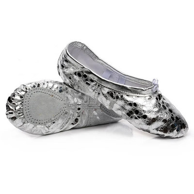 USHINE, stil nou, auriu, argintiu, pentru formarea corpului, papuci de yoga, pantofi de gimnastică, pantofi de dans pentru balet, copii, fete, femei