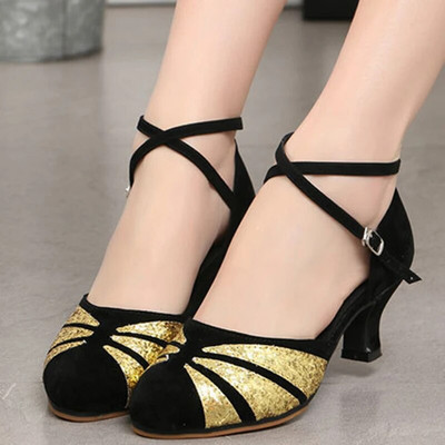 Tantsukingad naistele kontsaga 5/3 cm suletud varbaga ballisaalide tantsukingad Kummi pehme tald kõrge kontsaga tango salsa tantsukingad