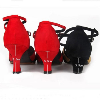 XIHAHA Дамски обувки за латиноамерикански танци за момичета Танго обувки за бални танци на висок ток Меки сатенени обувки за танци 3/5/7/cm Сандали