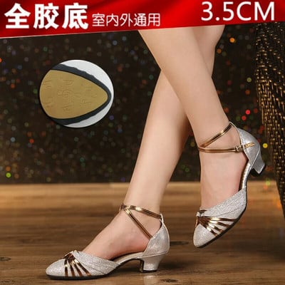 Dámske tanečné topánky pre dievčatá, dámske uzavreté dámske topánky, rumba, spoločenské, moderné, tango, cvičebné, tanečné, tanečné, 3,5/5,5 cm