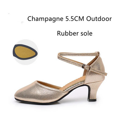 Uued naiste standardjalatsid Pearl Ladies peotantsukingad Suletud varbaga Salsa kingad Kumm pehme välistald Moodsa tantsu madala kontsaga kingad