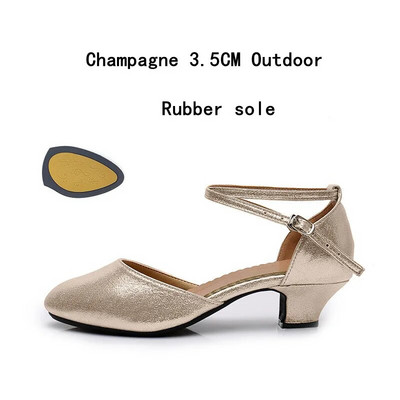 Uued naiste standardjalatsid Pearl Ladies peotantsukingad Suletud varbaga Salsa kingad Kumm pehme välistald Moodsa tantsu madala kontsaga kingad