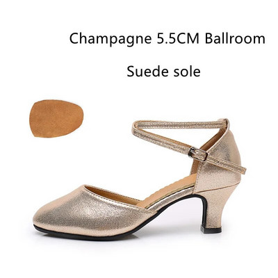 Uued naiste standardjalatsid Pearl Ladies peotantsukingad Suletud varbaga Salsa kingad Kumm pehme välistald Moodsa tantsu madala kontsaga kingad