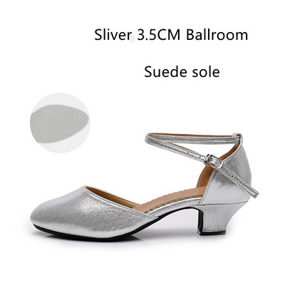 Uued naiste standardjalatsid Pearl Ladies peotantsukingad Suletud varbaga Salsa kingad Kumm pehme välistald Moodsa tantsu madala kontsaga kingad