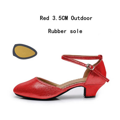 Uued naiste standardjalatsid Pearl Ladies peotantsukingad Suletud varbaga Salsa kingad Kumm pehme välistald Moodsa tantsu madala kontsaga kingad