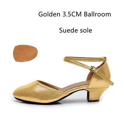 Uued naiste standardjalatsid Pearl Ladies peotantsukingad Suletud varbaga Salsa kingad Kumm pehme välistald Moodsa tantsu madala kontsaga kingad