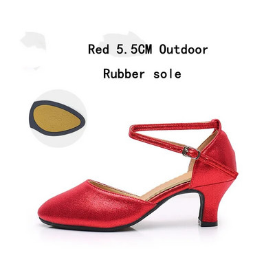 Uued naiste standardjalatsid Pearl Ladies peotantsukingad Suletud varbaga Salsa kingad Kumm pehme välistald Moodsa tantsu madala kontsaga kingad