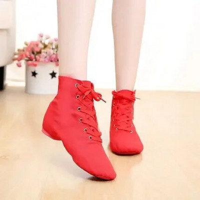 Poolitallaga tantsukingad Must Punane Valge Roheline Elevandiluu Khaki Roosa Sinine Sportlikud Mehed Naised Poisid Tüdrukud Lõuend Jazz Tantsukingad