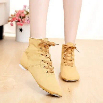 Poolitallaga tantsukingad Must Punane Valge Roheline Elevandiluu Khaki Roosa Sinine Sportlikud Mehed Naised Poisid Tüdrukud Lõuend Jazz Tantsukingad