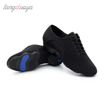 Μαύρα επαγγελματικά παπούτσια χορού Salsa Ανδρικά Γυναικεία Standard Ballroom Tango Teacher Dance Shoes Canvas Jazz Sneakers