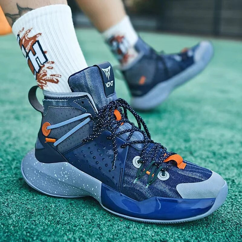 Γνήσια παπούτσια μπάσκετ VOIT High Top Μεγάλο μέγεθος 46 Unisex αντιολισθητικές σόλες Υψηλής ποιότητας αθλητικά αθλητικά παπούτσια μπάσκετ