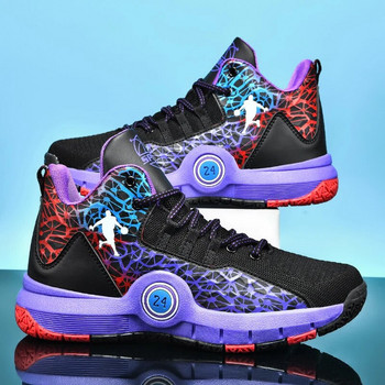 Детски обувки за кошница Модни мъжки баскетболни обувки за момчета Високи баскетболни маратонки Момчета Леки спортни обувки Детски обувки за тренировка